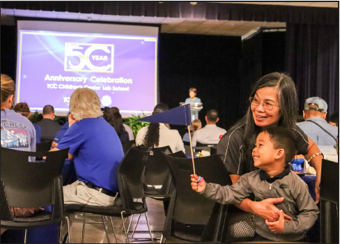 Ted Sunge, a 4-year-old enrolled in the Children’s Center program, celebrates the 50th anniversary on Sept. 24.